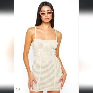 Manier Du Voir Knit MINI DRESS - BEIGE
